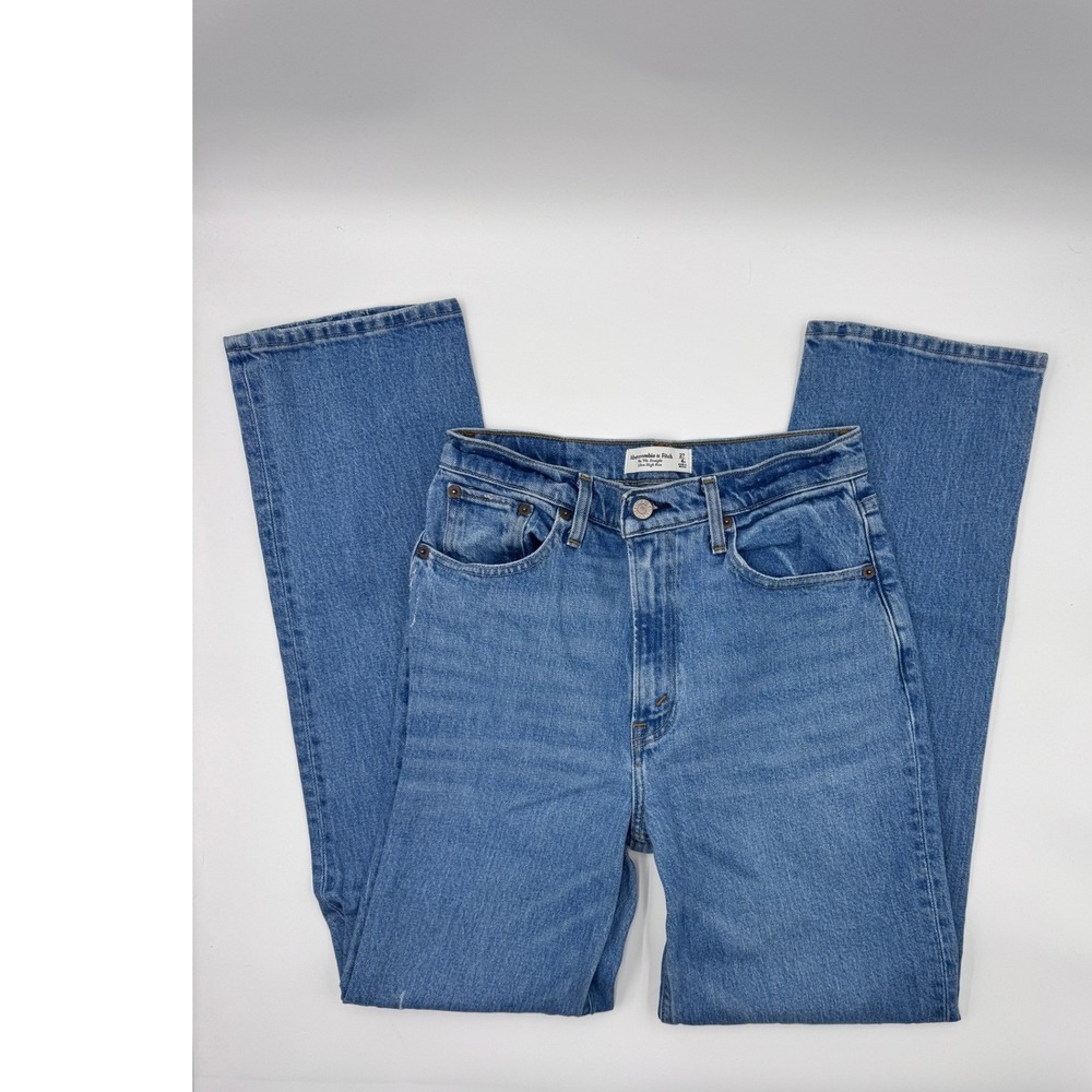 Abercrombie 90s Straight Ultra High Rise Denim Jeans Womens - Picture 3 of 4